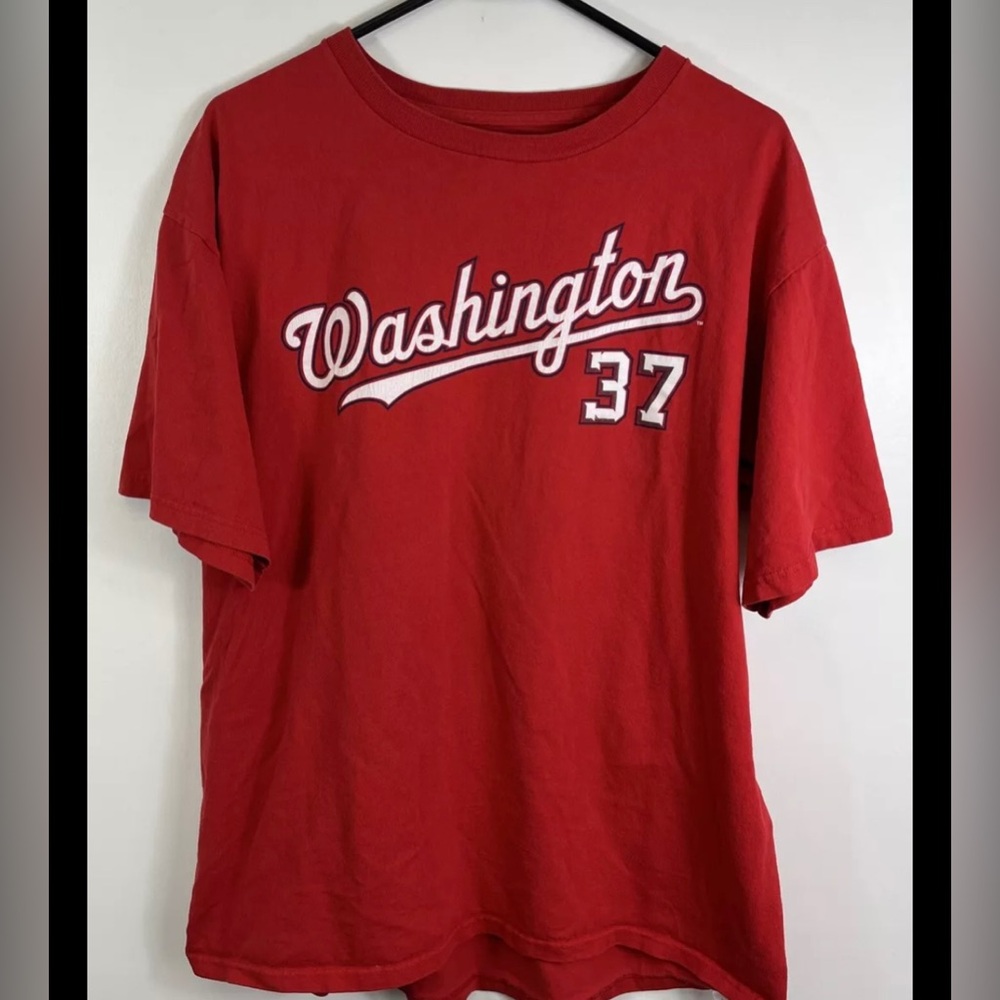 Washington Nationals Stephen Strasburg Tshirt Red #37 Adult Lrg MLB Genuine